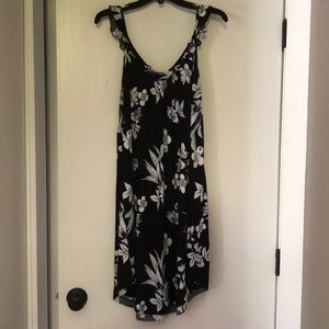 Lush floral ribbed tank dress